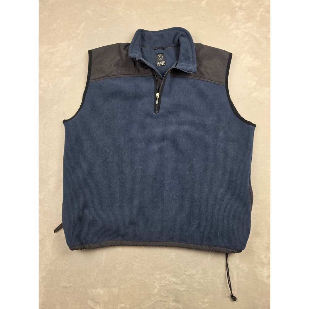 Vintage Nike Golf Vest Mens XL Blue Oversized Fleece 1/4 Zip Sleeveless Jacket